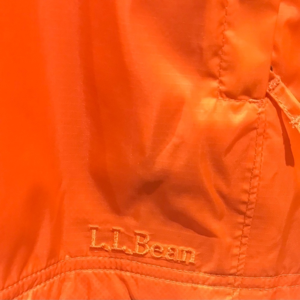 L.L. Bean Women's Misses Size M Reg Orange Stowaway Windbreaker Hooded Jacket - Picture 16 of 16